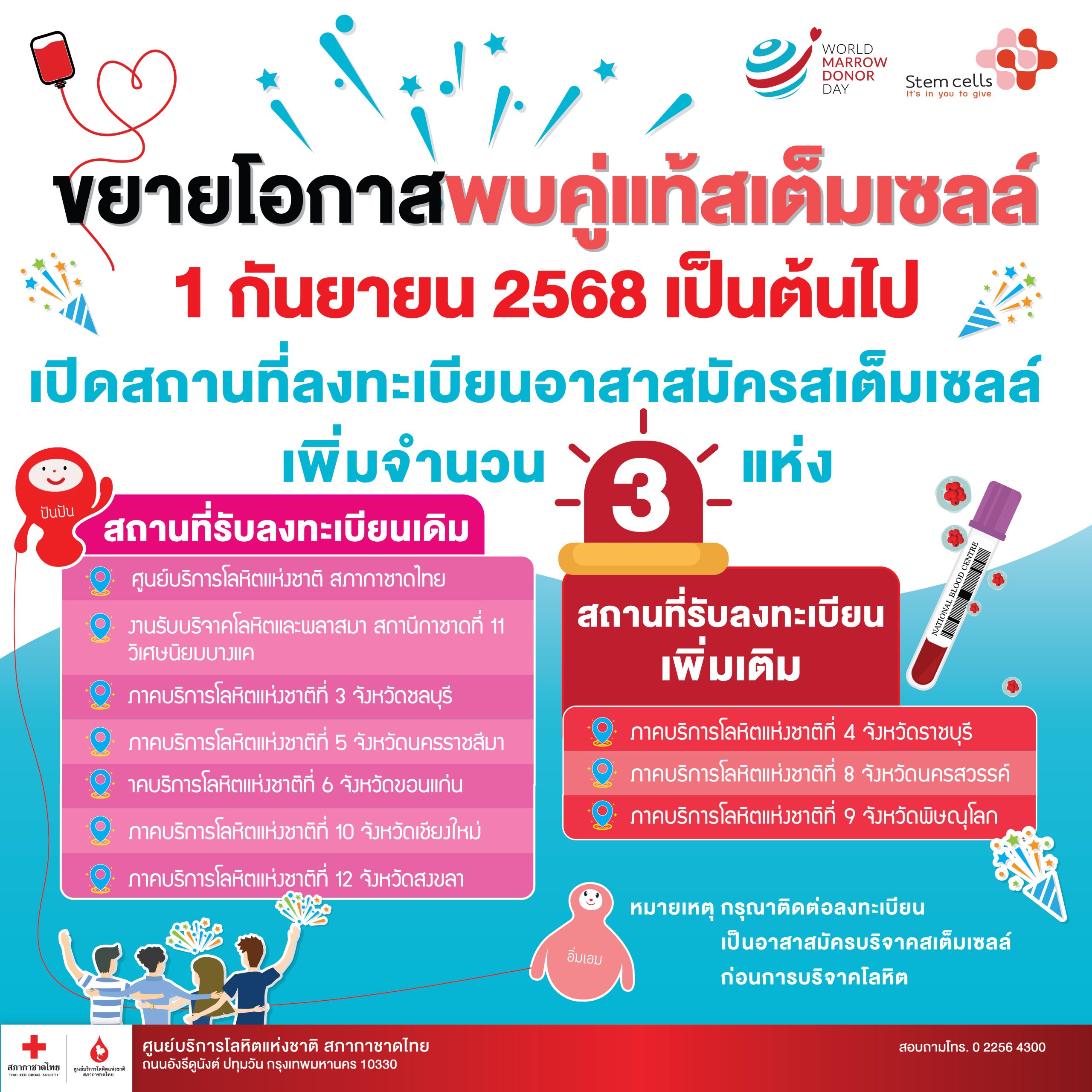 ข่าวดี! 1 กันยายน 2568 ขยายพื้นที่เพิ่มโอกาสตามหาคู่แท้สเต็มเซลล์